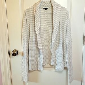 Theory Lightweight Striped Cotton Cardigan